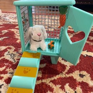 American Girl bunny and house